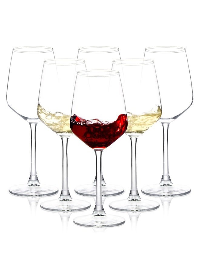 SHYRC Wine Glasses Set of 6, 12oz Clear Red/White Wine Glasses, Long Stem Glasses for Party, Wedding and Home - Image 1